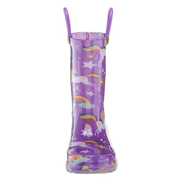 NEW Western Chief Kids Rainbow Unicorn Light UP! Rubber Rain Boot Waterproof - Picture 2 of 5